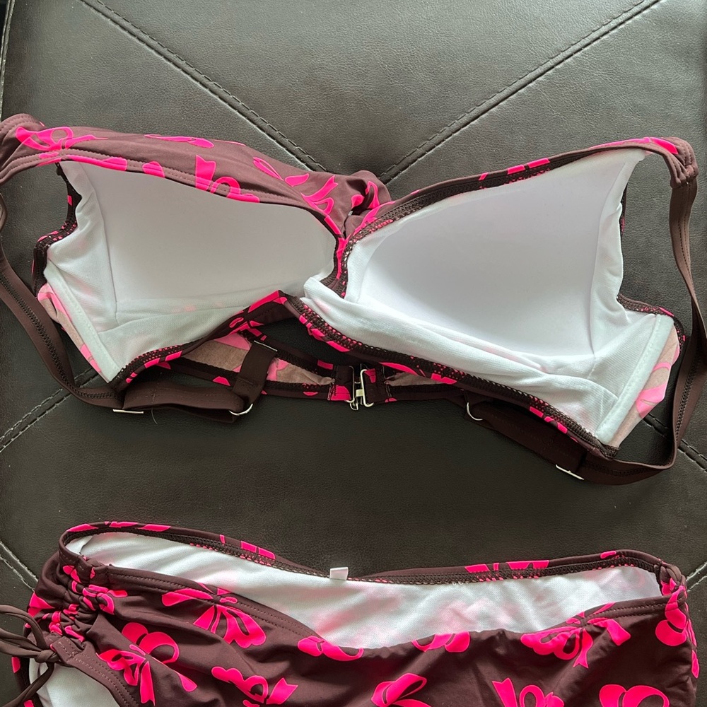 Nextmia NWOT Pink and Brown Bikini with Strappy Design - Picture 3 of 6